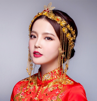 圆脸妹妹婚纱发型 圆脸新娘发型图片