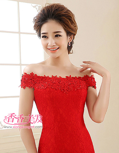 惊艳中国新娘 敬酒服发型诱惑你的倾世“红颜”(3)_新娘发型_敬酒服发型