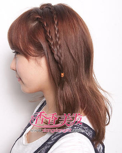及肩长头发编发教程 齐肩长发编发