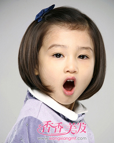 小女童短发波波头发型图片 儿童波波头演出发
