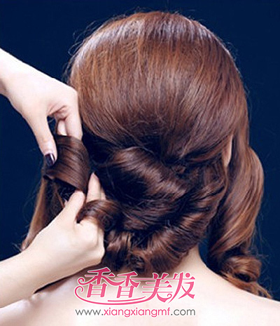 高雅盘头新娘 怎么盘缠绕型高雅大方的盘头(2