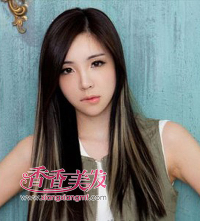 长直发染发造型图片 时尚烫染发型颜色