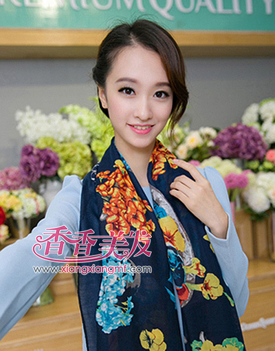 职场短发盘发 中式简单短发适合职场盘发