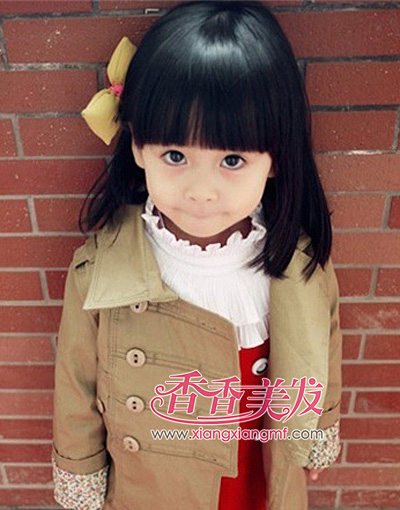 儿童波波头发型图片 刘海波波头发型