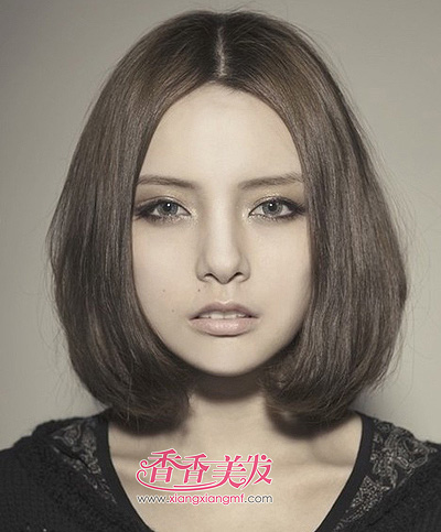 2015年中分直发梨花头 短中分梨花头(2)