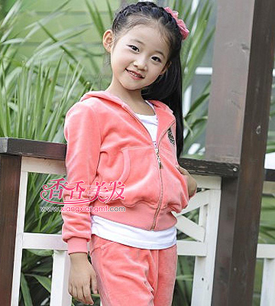 小女孩长发编发发型 中式发型编发