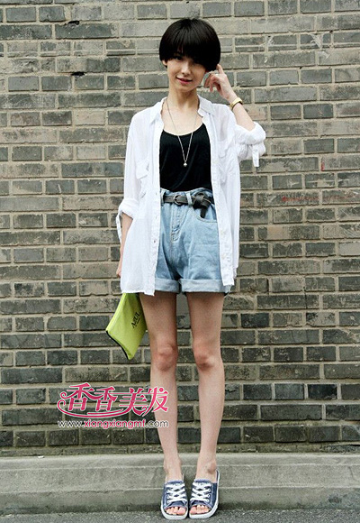 大圆脸适合的发型 大圆脸蘑菇头短发发型(2)