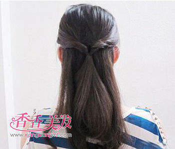 长发简单发型扎法 中学生韩式发型扎法步骤(2