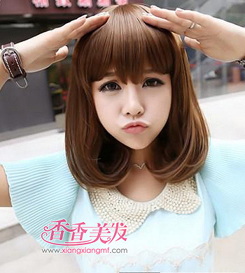 齐刘海长梨花头发型图片 梨花头可以梳成什么