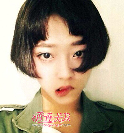 2015女生圆脸短发发型图片 适合圆脸女生的短