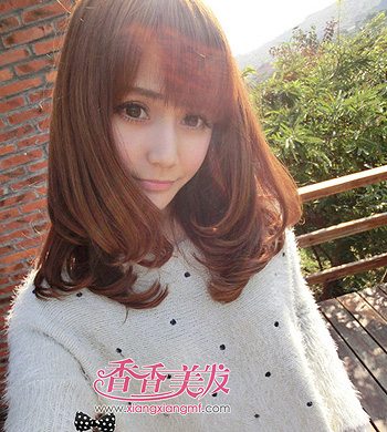 2015中长发内扣梨花头 中长发梨花头染发颜色