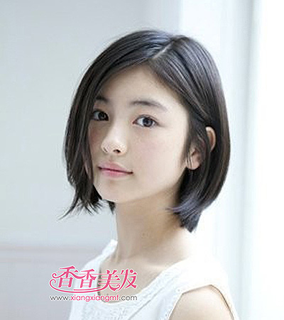 瘦长脸窄额头女学生发型图片 长脸女生适合什