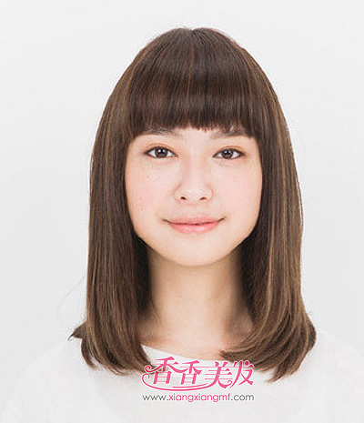 2015中长发大圆脸扎发造型 女生圆脸中长发扎
