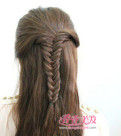 韩国编辫子无刘海马尾蝎子辫教程(2)