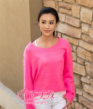 国字脸和大脸女生马尾辫发型 大脸无刘海马尾