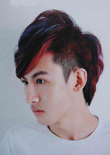 男生浅色渐变色染发 短发染发渐变图片