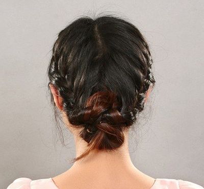 长脸2015编头发的方法图解 方脸编发发型(6)