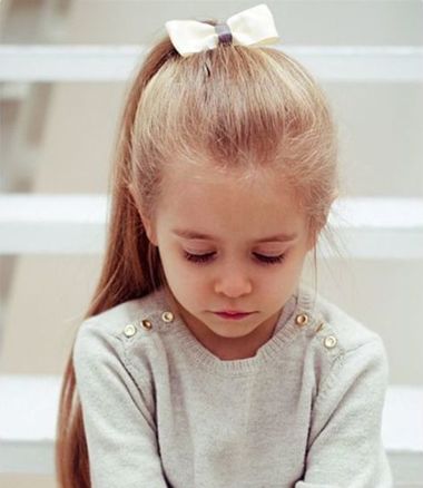 小学生直发马尾辫 直发无刘海马尾辫