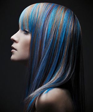 2015年黑色长直发挑染发型 好看的长发彩染发