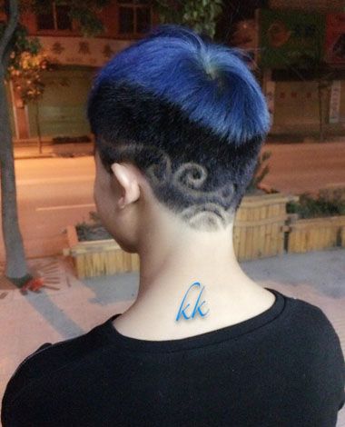 头发染色的男生头发 男的染蓝色的头发图片(2