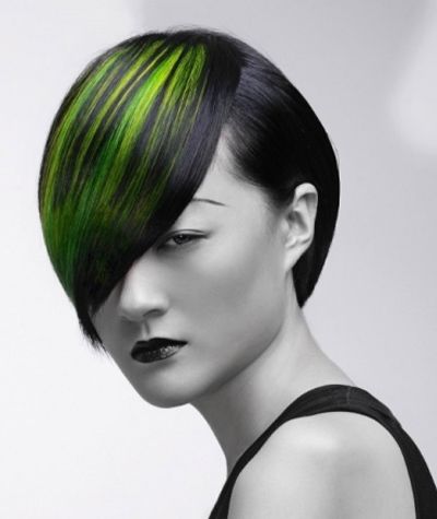 黑色自然色头发挑染什么颜色好看 女生挑染头发图片