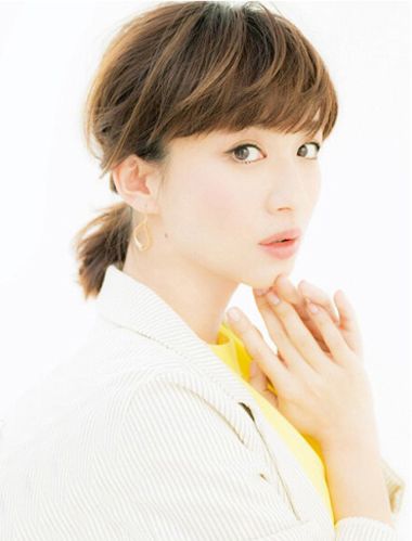 脸圆的女生扎马尾辫刘海怎么弄图片