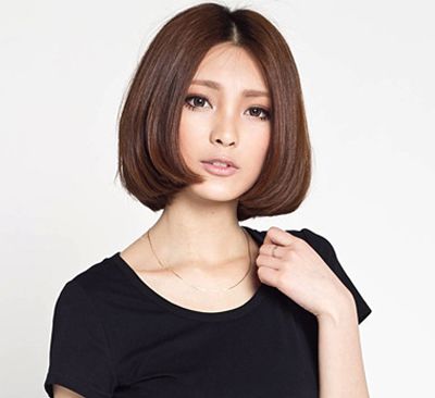 圆脸中长发发型图片 圆脸中年女性适合的中长发4