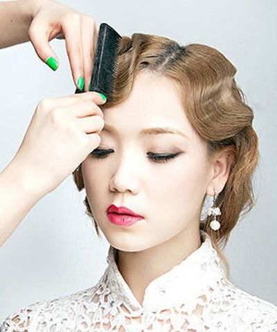 新娘盘头发型显脸小的+好看的+韩版