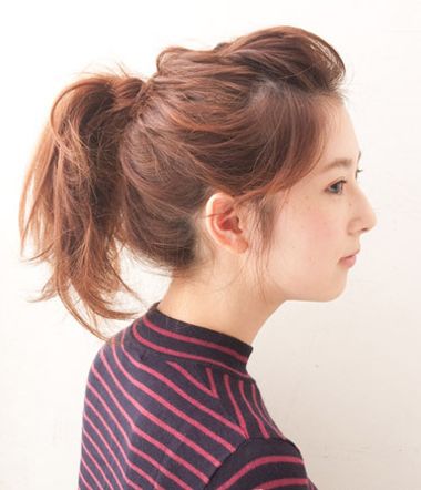 无刘海马尾是怎么扎 无刘海扎好看马尾图