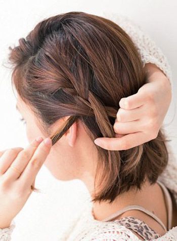 怎样编头发好看步骤 短发编头发花样(2)