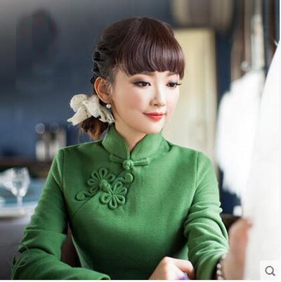 春天齐刘海头发怎么扎好看 齐刘海旗袍发型