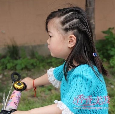 儿童短头发编辫子 短头发的编法图解(2)