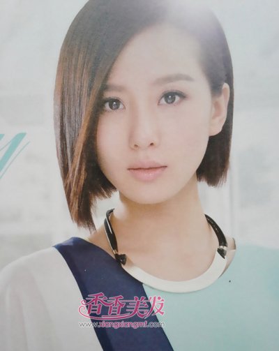 中学生女生短发直发发型 顺直学生头短发图片