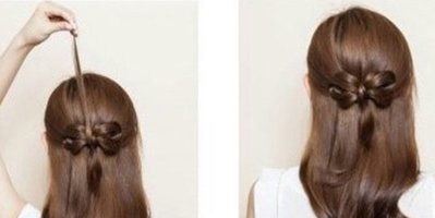 简单公主头直发扎法 韩国长直发扎法教程(4)