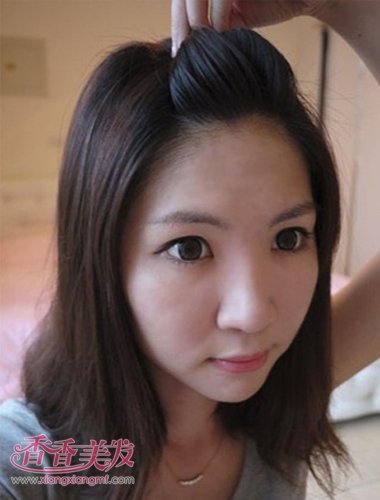 刘海梳上去的发型直发 直刘海做什么发型图片