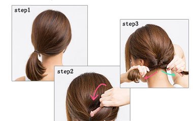 齐下巴短发内扣 内扣短发马尾