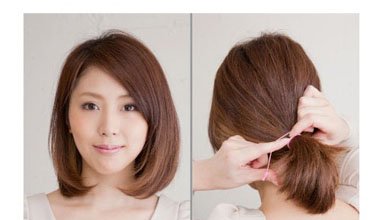 齐下巴短发内扣 内扣短发马尾(3)