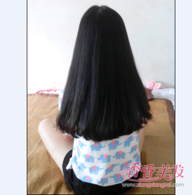 中长直发内扣背面图 发尾内扣韩式中长直