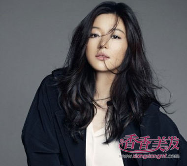 中长发黑发卷发发型图片 黑色大卷发型图片_香