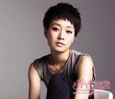 适合长方脸型的短发图片 长方脸女明星短发(3