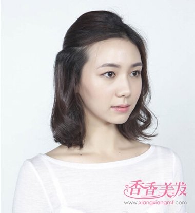 怎样自己吹短发发型 稍短头发发型(3)_香香美发
