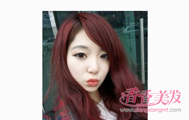 葡萄红中短发型 头发稀疏短发发型图片(2)_香香