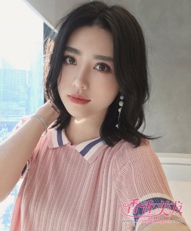黑发脸长女生中长发发型 最新发型中长发黑发