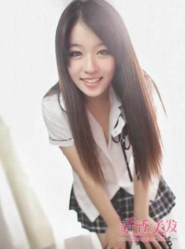 高中学生长发新发型2017女 高中女生青纯长发图片