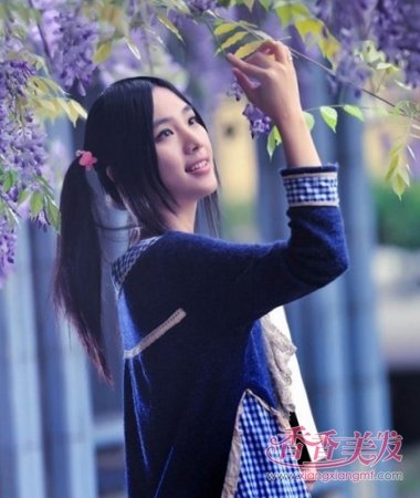 中分刘海马尾发型扎法_中分发型婚纱扎法(2)