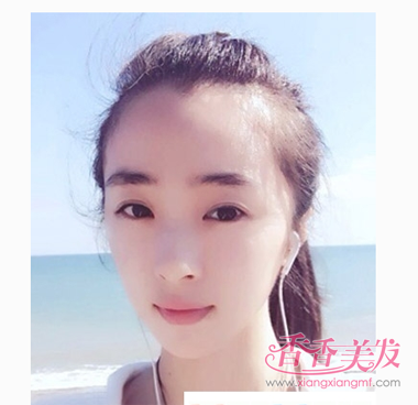 头发帘微长该怎么梳马尾带图 不留刘海马尾辫