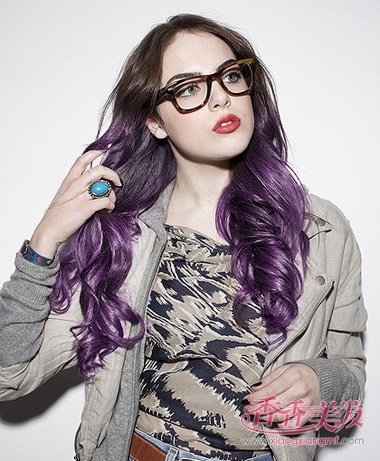 黑色挑染紫色头发 染发后新长的头发怎么办_香