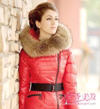 图片带毛领羽绒服适合女生穿羽绒服烫头小孩适合发型男短发图片