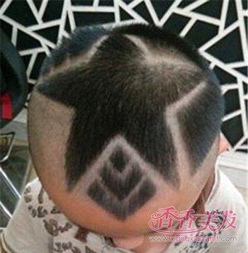 儿童个性发型图片男孩 儿童图案发型男(4)