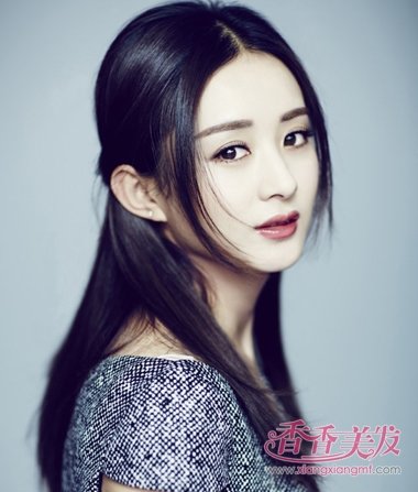 赵丽颖吃包子萌萌哒 圆脸赵丽颖气质发型做高